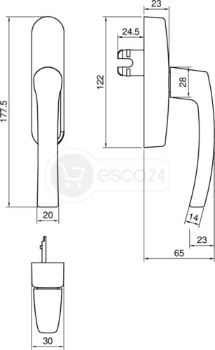 ROTO Line Aufsatzgetriebe silber