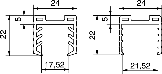 Profilen, Aluminiumprofil, Schienenprofil, Nutprofil, Abmessungen