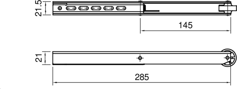 Aluminium-Extrusion, Lineare Schiene, Schlitzprofil, Montagehalter, Abmessungen 285mm
