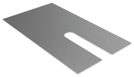 material: metal, color: silver, shape: bracket, feature: U-slot, type: plate