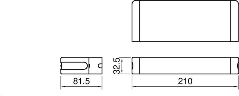 rechteckteil, Abdeckung, Halterung, Maße-81.5x32.5x210, Gehäuse