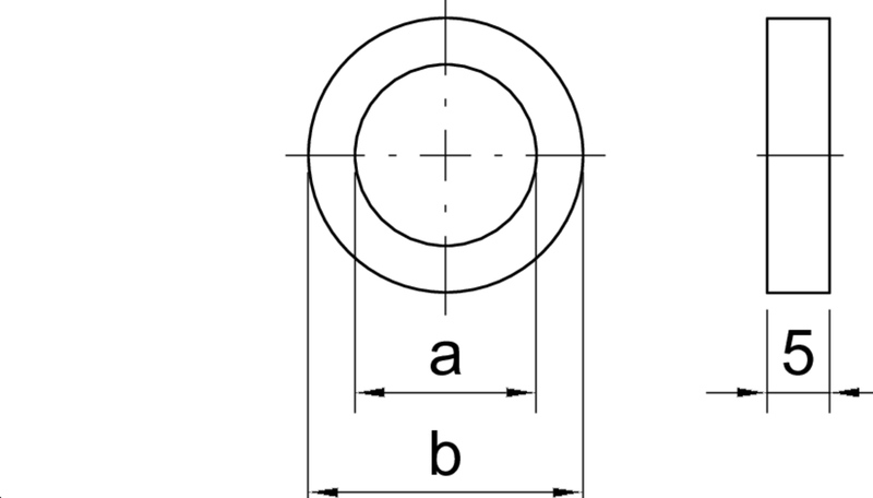 Unterlegscheiben, Abmessungen, Ring, Form, Technische Zeichnung