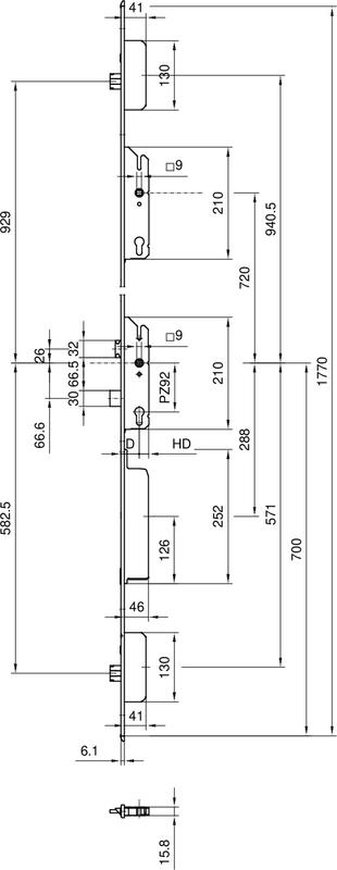 assembly-din, tech-drawing, dimensions, metal-door, latch-hinges
