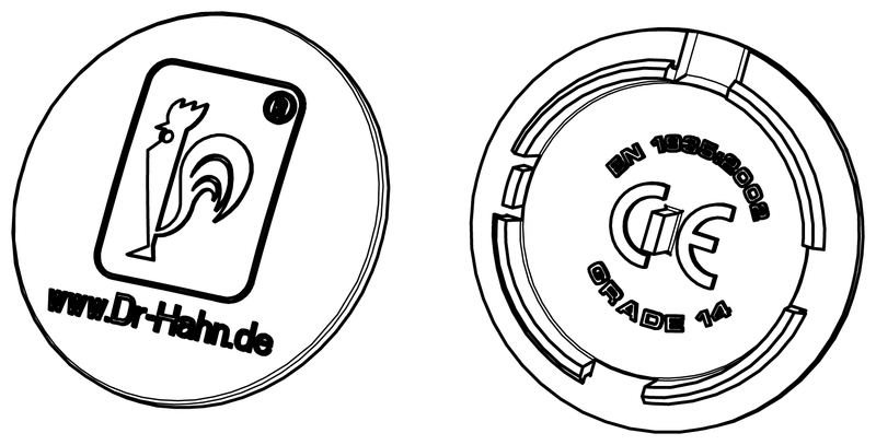 kreisförmiges Schild, Bohrer, Bohrwerkzeug, Logo, Recycling-Symbol