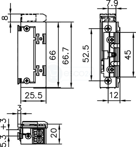 Türöffner 118F.23 ProFix2 22-42V AC/DC RmK, Diode, L/R