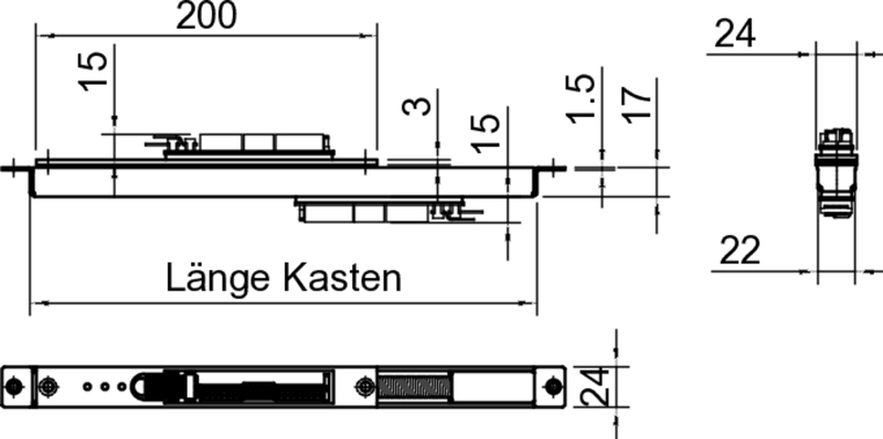 Schlosskasten, Klemmleiste, Elektronische Komponente, Laufwerk, Montageplatte