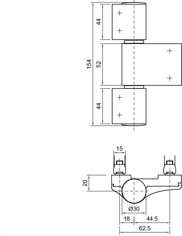 Klammer, Unterputzfalle, Laufsystem, Verbindungsstück, Maße 154mm