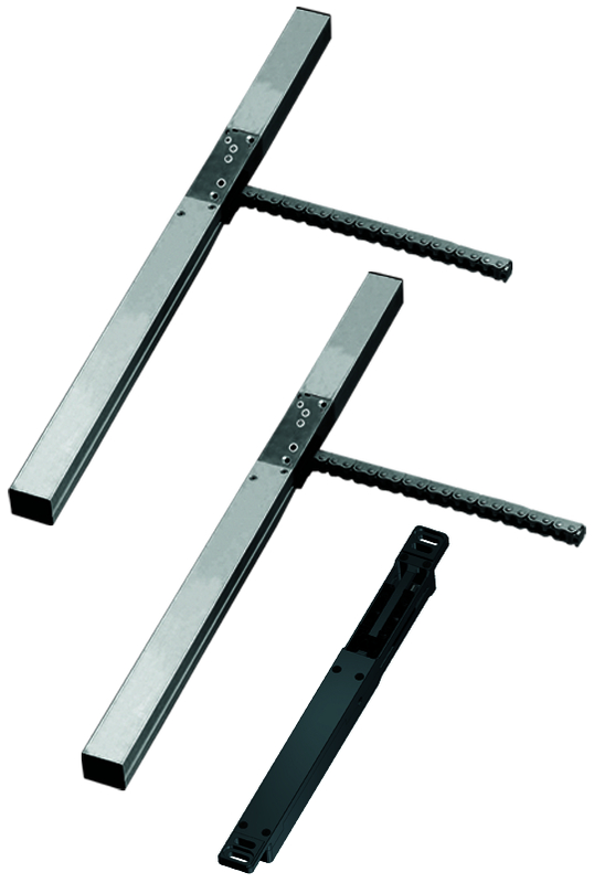 l-parallelgreasse, glissière, stahl, montagezange, rails