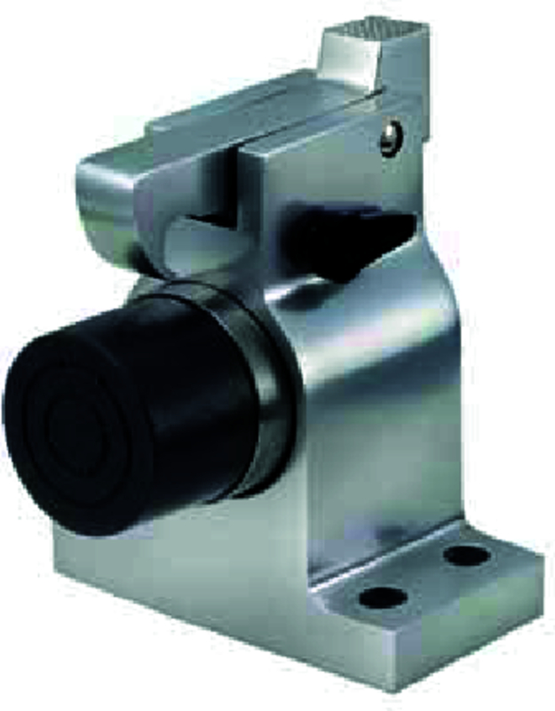 Woelm Türfeststeller Typ 1010 m. Fanghaken m. Gummipuffer, max. 100 kg, silberfarben