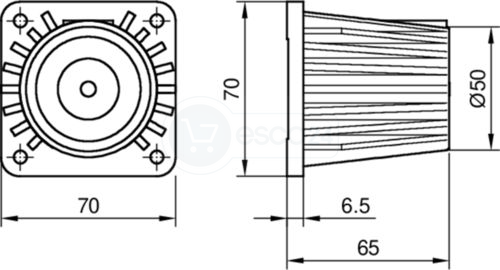 GEZE Türhaftmagnet Wandmontage 65 mm mit Sockel 65mm (Wandmontage)