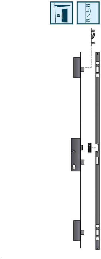 HT-MFV-Set systeQ-M-B2H-1 1flg. einw., Schließleiste
