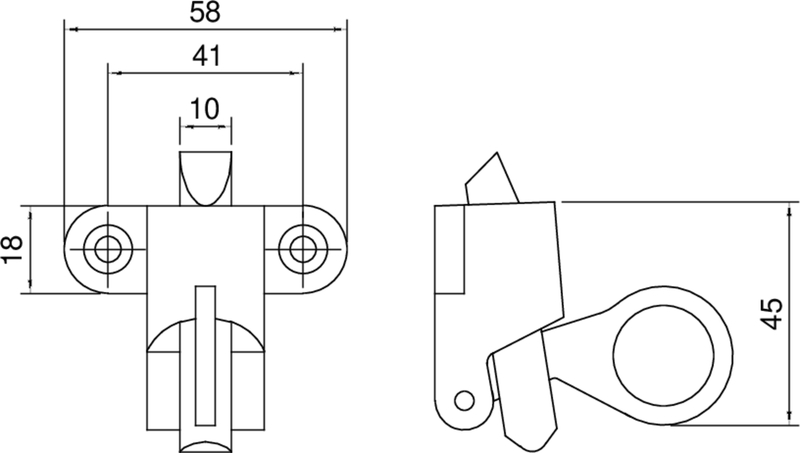 Haken, Metall, Abmessung, Zeichnung, Mechanismus