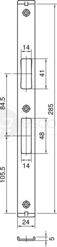 Schließblech esco RR-Schloss U5x24x285,L/R