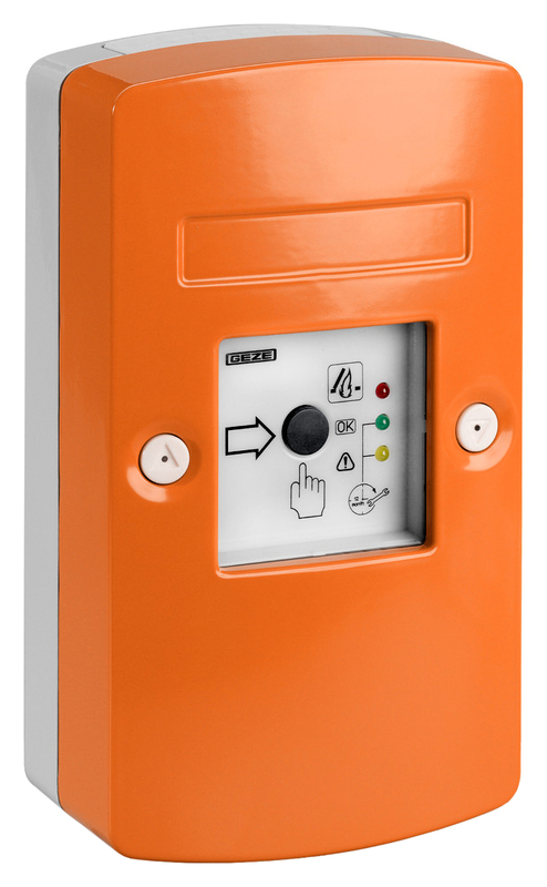orange Gehäuse, Bedienfeld, elektrische Schalter, Sicherheitsanzeige, Wandbox