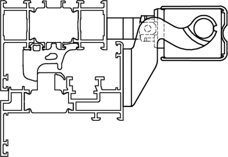 Schako-Adapter, Profil-Bauprofil, Kunststoffgehäuse, Winkeladapter, Messungserkennung
