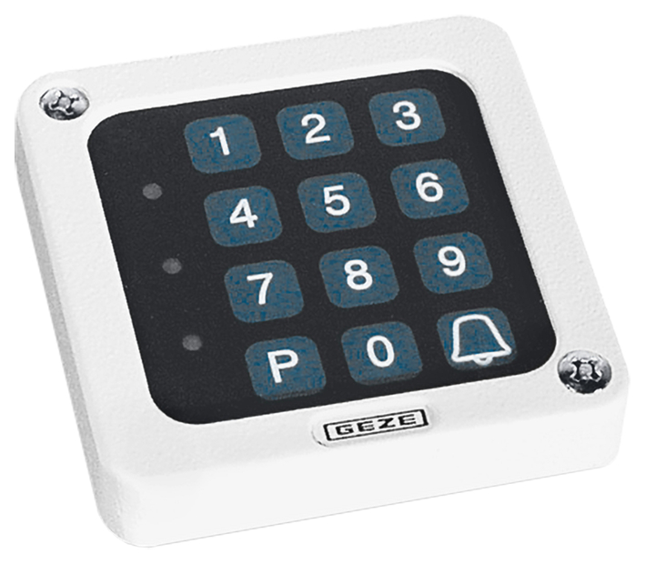 Tastenfeld, Numerische Tastatur, Code-Tastatur, Sicherheitstastatur, Geze-Label klein