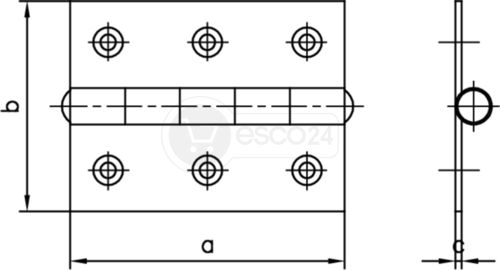 STAHLFENSTERSCHARNIER EDELSTAHL 40X32X1 MIT VERNIET. EDELSTAHLSTIFT