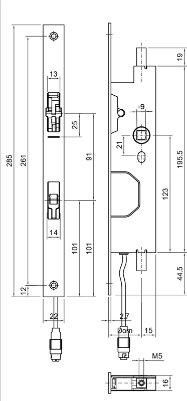 Metall, Schloss, Schnappverschluss, Mittelriegel, Mechanismus