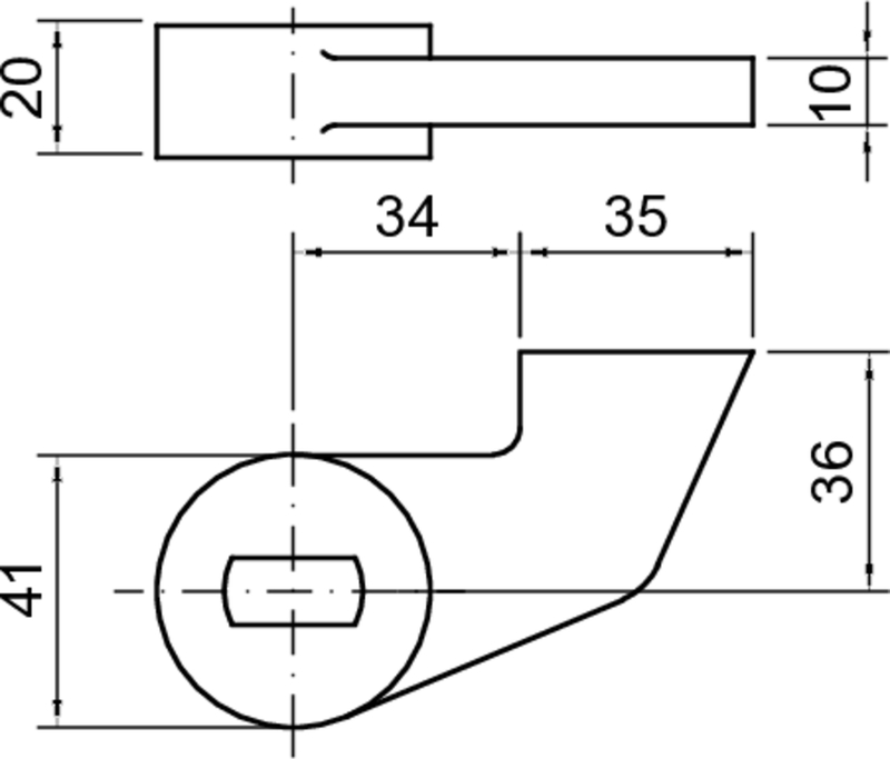 Türstopper, Rollenarm, Metall, Sperrblech, Maße 34-35-41