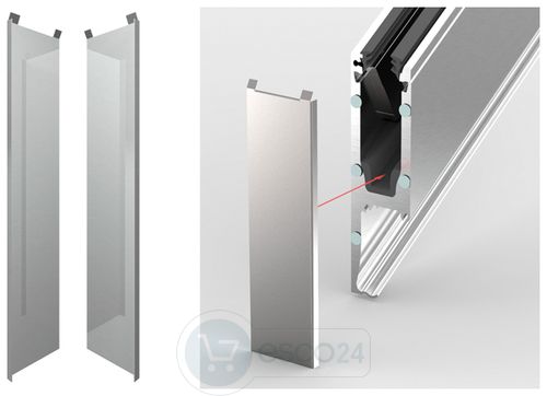 Endkappe CP-1402, rechts für Treppen f.Glas 21,52mm,Edelstahl,geschliffen