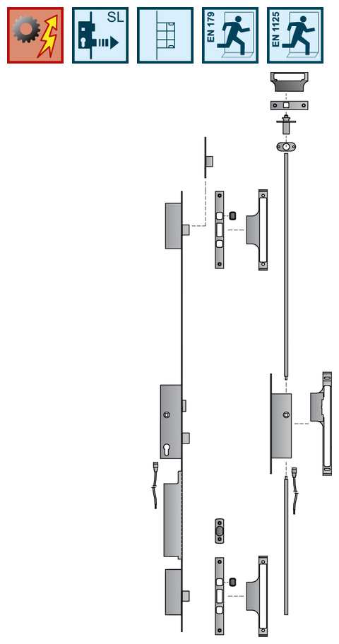 elektrisch, verschlusssystem, mechanismus, hardware, welle