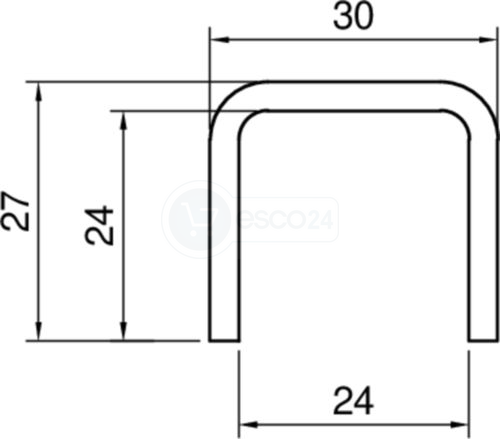 BALARDO - Handlauf U-Profil - 13,52mm Edelstahl geschl. L=3000mm U=30x27x3mm