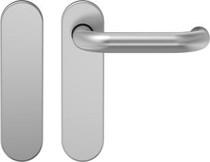 ECO Türdrückergarnitur D-110 m. Kurzschild blind, PZ, F1 (Alu silber) Griff, Griff,