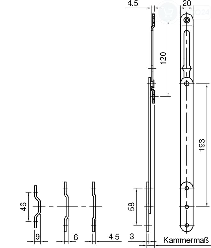KIPPFLÜGELSCHERE L=193 MM,H=4,5 MM,KM=11-12,5 MM, VERZ.