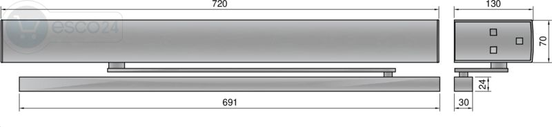 GEZE Powerturn Set 1-flg. mit Gleitschiene K-BGS drückend BG, EV1