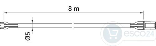 Verbindungskabel systeQ l=8m Kontaktfläche/Netzteil Hutschiene