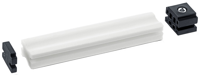 linear guide, PVC rail, white rail, slot rail, mounting accessory
