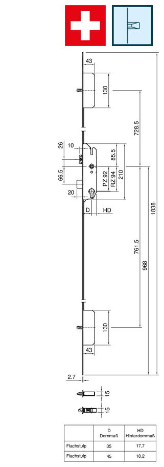 Türschloss, Schloss, Türbeschlag, Konstruktionplan, Hintertürschloss