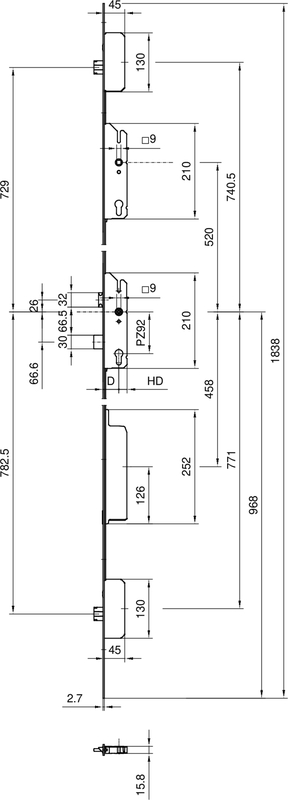 furniture, drawer, cabinet, metal, side-view