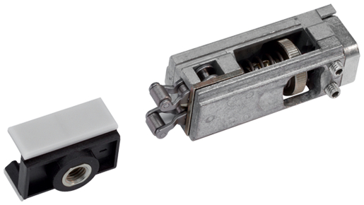 Schiebetür-Scharnier, Kabelschuh, Metallteil, Klemmmechanismus, Schuhkontakt
