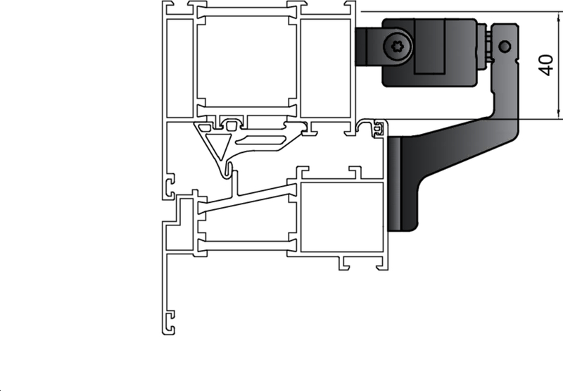 Fenstergriff, Kunststoffprofil, Schlossmechanismus, Rahmenprofil, Beschläge