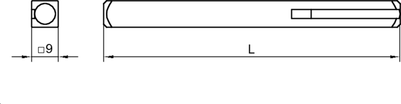 FSB Drückerstift 05 0118 VK=9, l=80mm Diagramm, Handlung, Diagramm, Handlung,
