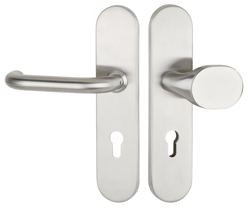 Türdrücker, Türgriff, Edelstahl, Schlossfalle, Rundknauf