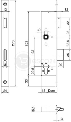 FR-Schloss BKS B-1828 D35 F3x24x270,L/R