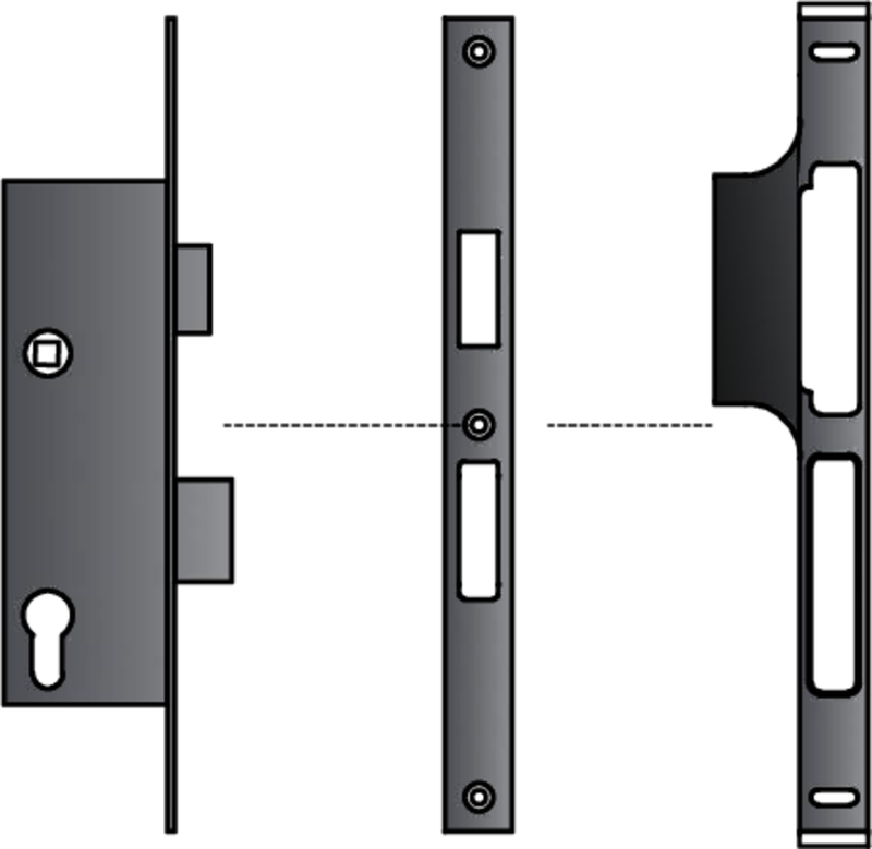 FR-Schloss-Set systeQ-S-1 BASIC 1flg.  einw. Griff, Griff,