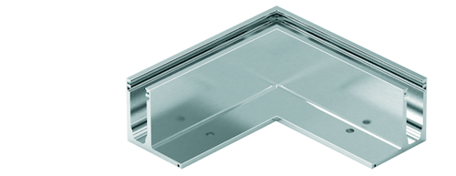 Außenecke CP-1400 f.Glas 21,52mm Aluminium, Edelstahloptik