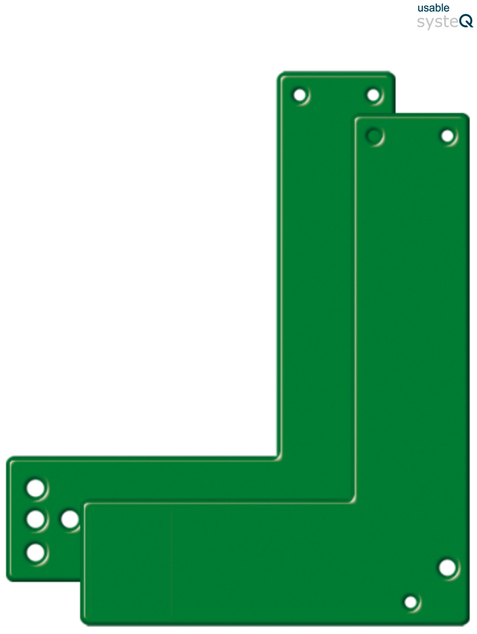 Eckverbindung, Flachwinkel, Metallblech, Grün, Löcher