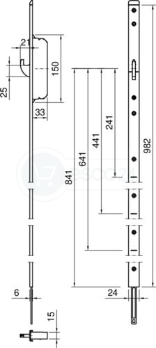 Stulpverlängerung systeQ M-H U6x24x982,L/R (kürzbar)