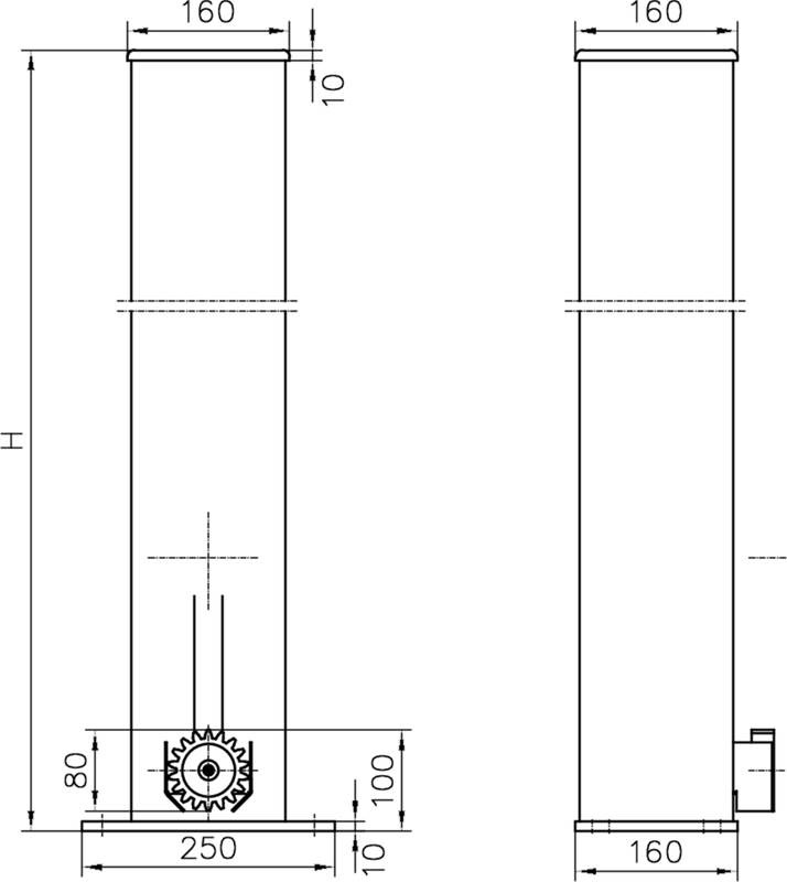 Zylinder, Gasometer, Industrierohr, Ventil, Abmessungen 250x160xH