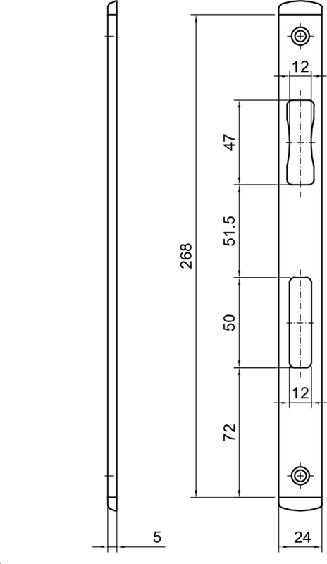 Türklappe, Stahlgriff, Türbeschlag, Maßen 268 mm, Austauschbar