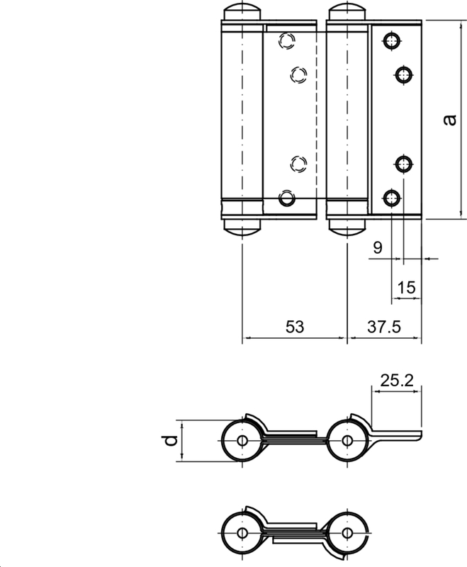 Scharnier, Türscharnier, Mechanisches Scharnier, Metallscharnier, Montageplatte