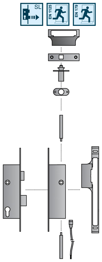 Türschloss, Ziellocken, Stahl, Stift, Schlossmechanismus