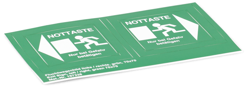 grün, Hinweis, Warnung, Notausgang, zweigeteilte
