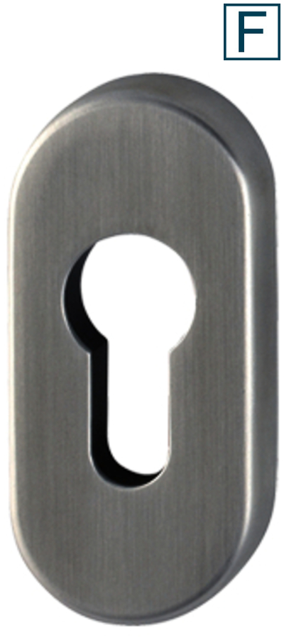 HOPPE Clip-Schlüsselrosette FS-E55S h=8mm, oval, PZ, Edelstahl matt (F69)