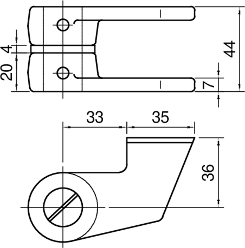 klemme, Schwenkarm, Bügelhalter, Mechanik, Technische Zeichnung