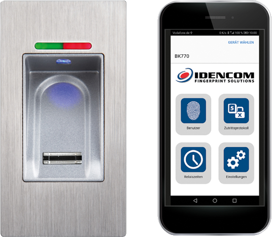 fingerprint sensor, metal panel, LED indicator, card slot, scanner